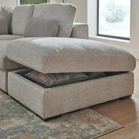 Product photograph of Hayward Fabric Ottoman With Black Legs In Light Grey from Furniture in Fashion