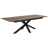 Product photograph of Hebron Ceramic Large Extending Dining Table In Rusty Brown from Furniture in Fashion