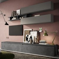 Product photograph of Heidi Wooden Entertainment Unit In Slate And Lead from Furniture in Fashion