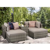 Product photograph of Hekla Wicker Weave Stackable Sofa Set In Grey from Furniture in Fashion