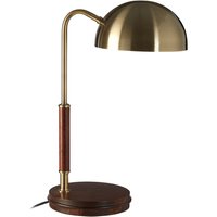 Product photograph of Heko Table Lamp In Antique Brass With Walnut Round Wooden Base from Furniture in Fashion