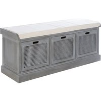 Product photograph of Heritox Wooden 3 Drawers Hallway Storage Bench In Slate Grey from Furniture in Fashion