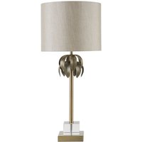 Product photograph of Herto Grey Fabric Shade Table Lamp With Tree Shaped Steel Base from Furniture in Fashion