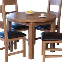 Product photograph of Hewitt Wooden Round Extending Dining Table In Oak from Furniture in Fashion