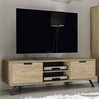 Product photograph of Heyford Wooden Tv Stand In Sherwood Oak With 2 Doors from Furniture in Fashion