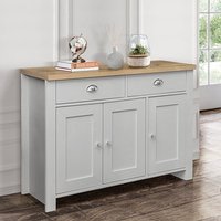 Product photograph of Highgate Wooden Sideboard With 3 Door 2 Drawer In Grey And Oak from Furniture in Fashion