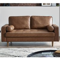 Product photograph of Hobbs Faux Leather 3 Seater Sofa In Brown from Furniture in Fashion