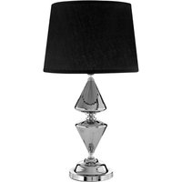 Product photograph of Honorus Black Fabric Shade Table Lamp With Chrome Glass Base from Furniture in Fashion