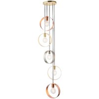 Product photograph of Hoop 5 Lights Ceiling Pendant Light In Brushed Brass from Furniture in Fashion