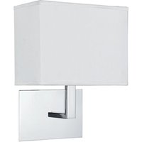 Product photograph of Hotel White Fabric Shade Wall Light In Chrome from Furniture in Fashion