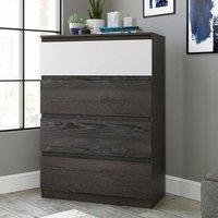 Product photograph of Hayward Wooden Chest Of 4 Drawer In Charcoal Ash And Pearl Oak from Furniture in Fashion