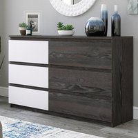 Product photograph of Hayward Wooden Chest Of 6 Drawer In Charcoal Ash And Pearl Oak from Furniture in Fashion