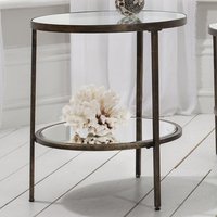Product photograph of Hobson Clear Glass Side Table With Bronze Frame from Furniture in Fashion