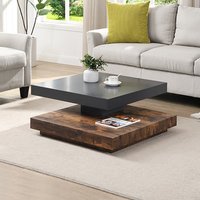 Product photograph of Hugo Rotating Wooden Coffee Table In Grey And Rustic Oak from Furniture in Fashion
