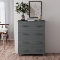 Product photograph of Hull Wooden Chest Of 4 Drawers In Dark Grey from Furniture in Fashion
