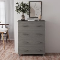 Product photograph of Hull Wooden Chest Of 4 Drawers In Light Grey from Furniture in Fashion