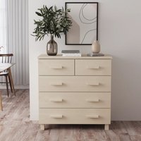 Product photograph of Hull Wooden Chest Of 5 Drawers In Brown from Furniture in Fashion