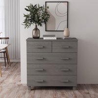 Product photograph of Hull Wooden Chest Of 5 Drawers In Light Grey from Furniture in Fashion