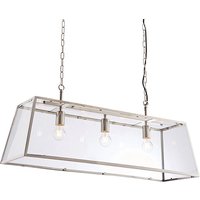 Product photograph of Hurst 3 Lights Clear Glass Pendant Light In Bright Nickel from Furniture in Fashion