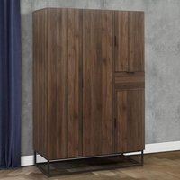 Product photograph of Huston Wooden Wardrobe With 4 Doors In Walnut from Furniture in Fashion