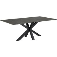 Product photograph of Hyeres Ceramic Dining Table In Black With Matt Black Legs from Furniture in Fashion
