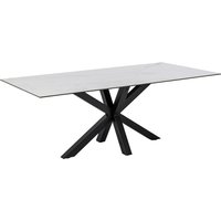 Product photograph of Hyeres Ceramic Dining Table In White With Matt Black Legs from Furniture in Fashion