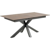 Product photograph of Hyeres Extending Ceramic Dining Table In Brown With Black Legs from Furniture in Fashion