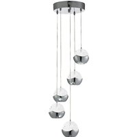 Product photograph of Ice Ball 5 Light Multi Drop Pendant Light In Chrome from Furniture in Fashion