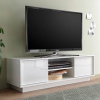 Product photograph of Iconic Wooden Tv Stand In White High Gloss With 2 Doors from Furniture in Fashion