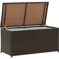 Product photograph of Ijaya 100cm Poly Rattan Garden Storage Box In Brown from Furniture in Fashion