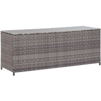 Product photograph of Ijaya 120cm Poly Rattan Garden Storage Box In Grey from Furniture in Fashion