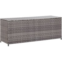 Product photograph of Ijaya 150cm Poly Rattan Garden Storage Box In Grey from Furniture in Fashion