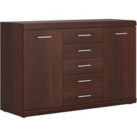 Product photograph of Impro Wooden Sideboard With 2 Doors 5 Drawers In Dark Mahogany from Furniture in Fashion