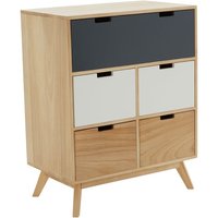 Product photograph of Inaja Wooden Chest Of 5 Drawer In Two Tone And Natural from Furniture in Fashion