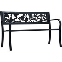 Product photograph of Inaya 125cm Rose Design Steel Garden Seating Bench In Black from Furniture in Fashion