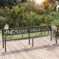 Product photograph of Inaya 246cm Rose Design Steel Garden Seating Bench In Black from Furniture in Fashion