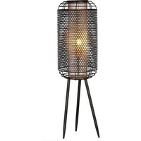 Product photograph of Industrial Large Floor Lamp In Black And Gold from Furniture in Fashion