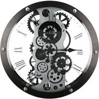 Product photograph of Industry Glass Wall Clock With Black And Silver Metal Frame from Furniture in Fashion