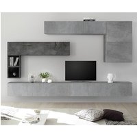 Product photograph of Infra Large Entertainment Unit In Oxide And Cement Effect from Furniture in Fashion