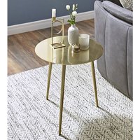 Product photograph of Inman Round Metal Side Table In Gold from Furniture in Fashion