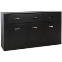 Product photograph of Ionia Wooden Sideboard With 3 Doors 3 Drawers In Matt Black from Furniture in Fashion