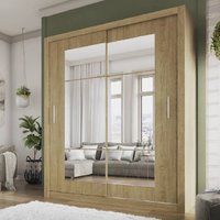 Product photograph of Ionia Wooden Wardrobe 180cm With 2 Sliding Doors In Shetland Oak from Furniture in Fashion