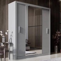 Product photograph of Ionia Wooden Wardrobe With 2 Sliding Doors In Matt Grey from Furniture in Fashion