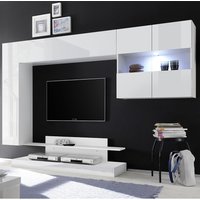 Product photograph of Iris High Gloss Wall Entertainment Unit In White from Furniture in Fashion