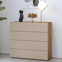Product photograph of Irving Wooden Chest Of 4 Drawers In Mauvella Oak from Furniture in Fashion