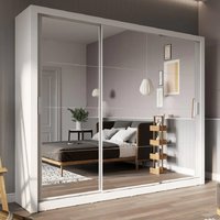 Product photograph of Ithaca Mirrored Wardrobe With 3 Sliding Doors In White from Furniture in Fashion