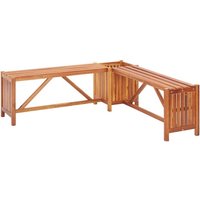 Product photograph of Ivy Corner Wooden Garden Seating Bench With 2 Planters In Brown from Furniture in Fashion
