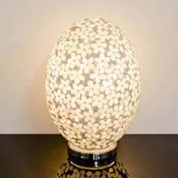 Product photograph of Izar Large Opaque Flower Design Mosaic Glass Egg Table Lamp from Furniture in Fashion