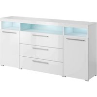 Product photograph of Izola Gloss Sideboard Wide 2 Doors 3 Drawers In White With Led from Furniture in Fashion