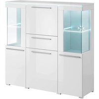 Product photograph of Izola High Gloss Sideboard With 5 Doors In White And Led from Furniture in Fashion